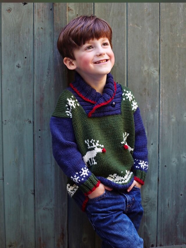 Gilet Bambino Natale DaobaKIDS - Maglia Cotone Con Cervo 1-6 Anni